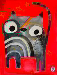 Image 1 of Bowie Cat Original Painting 
