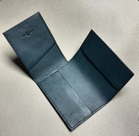 Image 1 of Petrol French Goatskin 3 Slots Card Holder 