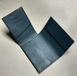 Image of Petrol French Goatskin 3 Slots Card Holder 