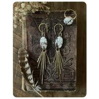 Image 1 of Wild Horse Jasper Solid Brass Fringe Earrings and Ring Set