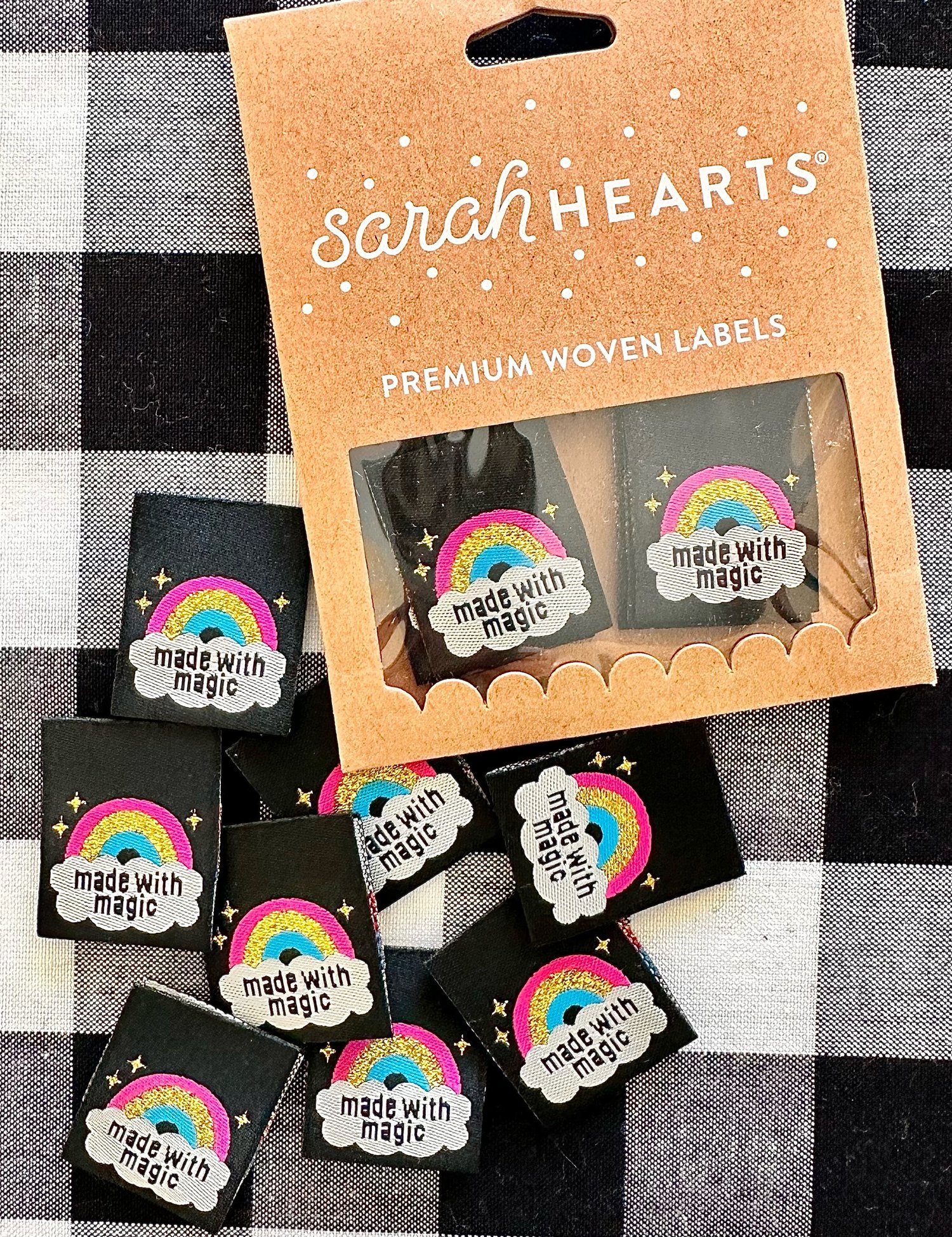 Image of Sarah Hearts Woven Tags - Magic
