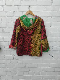 Image 2 of FESTIE hoodie with pocket red and yellow bright green inside 