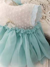 Image 2 of Sitter girls set April | size 9-12 months | turquoise | cream | cake smash