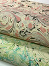 Marbled Paper Rose Swirls & Turquoise Drawn Stone - 1/2 sheets