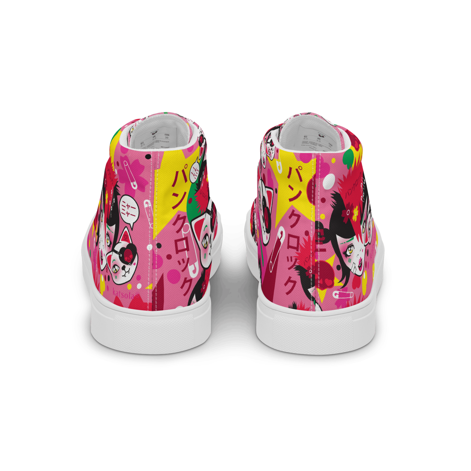 Image of Suzume and Sora Punk Rock Women's High Top Canvas Shoes