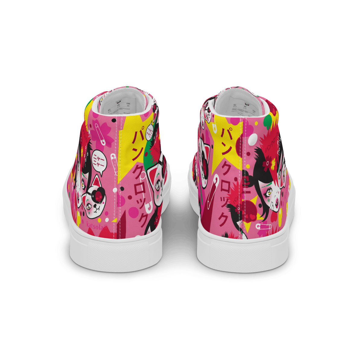 Suzume and Sora Punk Rock Women's High Top Canvas Shoes