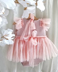 Image 3 of Baby girl dress for photoshoots | Elowen | age 2-3 years | size 92/98 | peachy pink