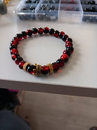 Image 2 of Mens  Red & Gold Bracelet 
