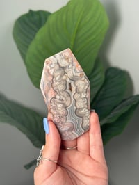 Image 1 of COTTON CANDY DOUBLE SIDED LAGUNA AGATE CABACHON WITH PARALAX -MEXICO-