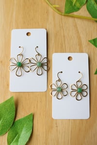 Image 1 of Brass Flower Earrings (2 pairs available)