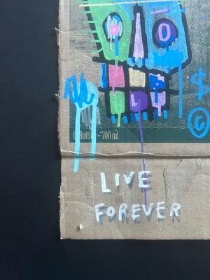 Image of ‘Live forever’ skull / cardboard (unframed)