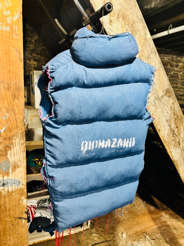 Image of PUFFER DENIM OVERSIZED VEST