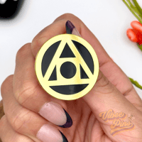 Image 3 of Philosopher's Stone Enamel Pin – Gold and Black Alchemical Design