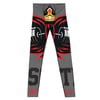 BOSSFITTED Grey Red and Black AOP Men's Compression Pants