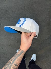 Image 3 of ROYAL BLUE BRIM TRI-TONE LA DODGERS CUSTOM FITTED CAP