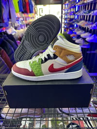 Image 1 of AIR JORDAN 1 MID GS WHITE /GYM RED