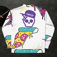 Image 2 of Purple Skull & Pizza Unisex Bomber Jacket