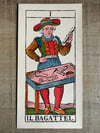 Le bateleur. Grande carte du tarot de Marseille, 1963, 37x20cm, vintage italien