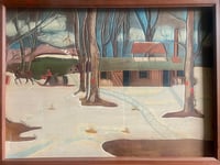 Image 3 of Large Oil on Carved Panel