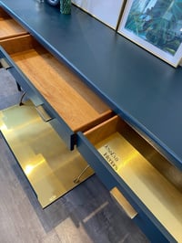 Image 7 of Mid century modern Upcycled dark teal Nathan Squares SIDEBOARD - DRINKS CABINET - TV UNIT