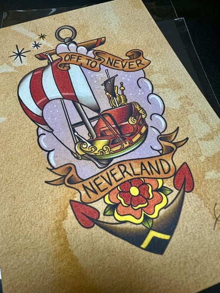 Image of 5x7" "Off to Never Neverland" Print