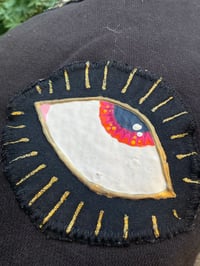 Image 5 of Upcycled Black Sweater With Handpaind Eye Patches
