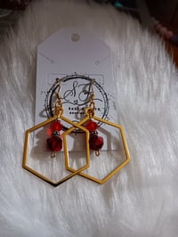 Image 2 of Red & Gold Earrings 