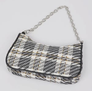 Tweed Plaid Shoulder Bag W/Airpod Purse