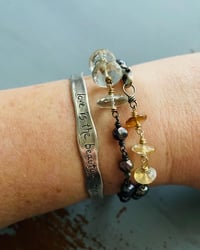 Image 4 of Citrine And Peacock Pearl Bracelet with 22k gold charm