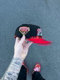 Image 2 of  BLACK TRI TONE BUFFALO BISONS CUSTOM FITTED CAP
