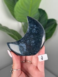 Image 10 of MOSS AGATE SELF STANDING MOONS