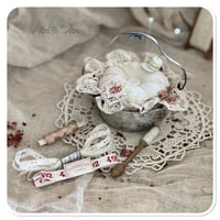 Image 7 of Handmade pin cushion sugar bowl and sewing notions