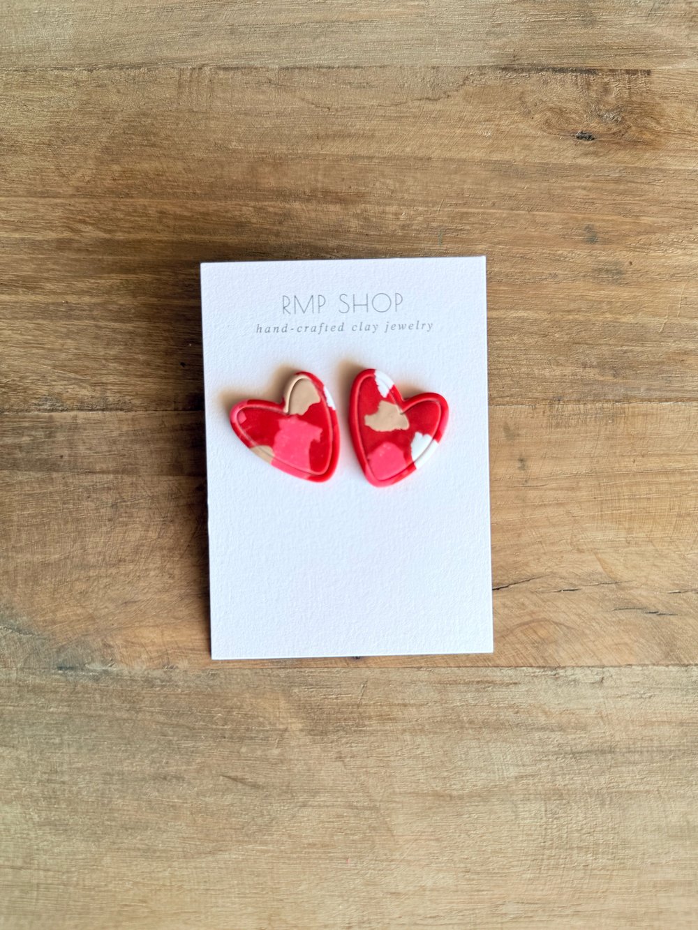Image of Large Heart Studs in Valentines Mix