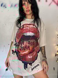 Image 3 of “BLAH BLAH BLAH” CUSTOM HAND PAINTED T-SHIRT 2XL