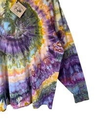 Image 3 of XXL Unisex Adult Soft Long Sleeve Tee in Earthy Spiral Ice Dye