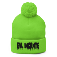 EVL INCRNTE Green and Black Pom-Pom Beanie