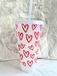 Image 3 of Doodle Hearts Cold Cup