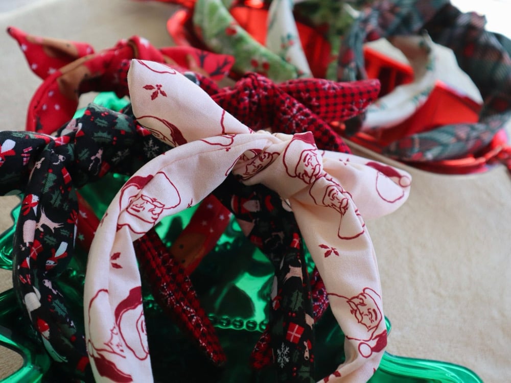 Image of Winter Knotted Bow Headbands