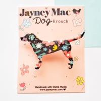 Dog flower pattern brooch