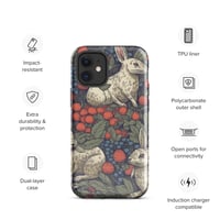 Image 8 of Boho Nature Cottagecore Inspired White Rabbits Among Berries Tough Case for iPhone®