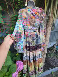Image 9 of Patchwork Stevie top purple bigger tassels