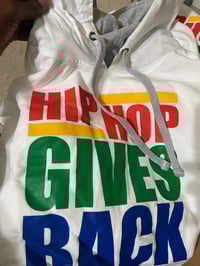 Image 2 of HHGB LETTER HOODIE - White w/Grey Inner Lining