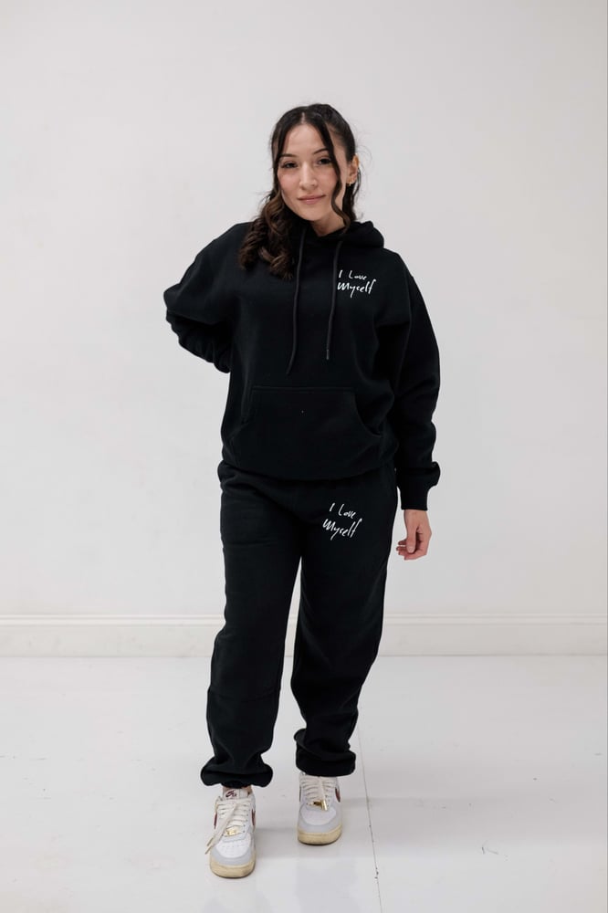 Image of Black Heavyweight ILoveMyself sweatsuit