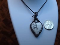 Image 2 of Black wire wrapped Howlite heart  