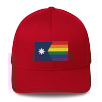 Image 3 of Minnesota Rainbow Pride Flag (6 Stripe) Flexfit Cap