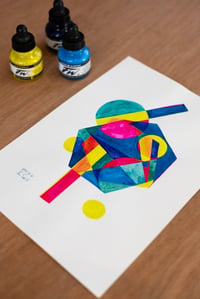 Image 2 of PEINTURE " COMPOSITION GÉOMÉTRIQUE "
