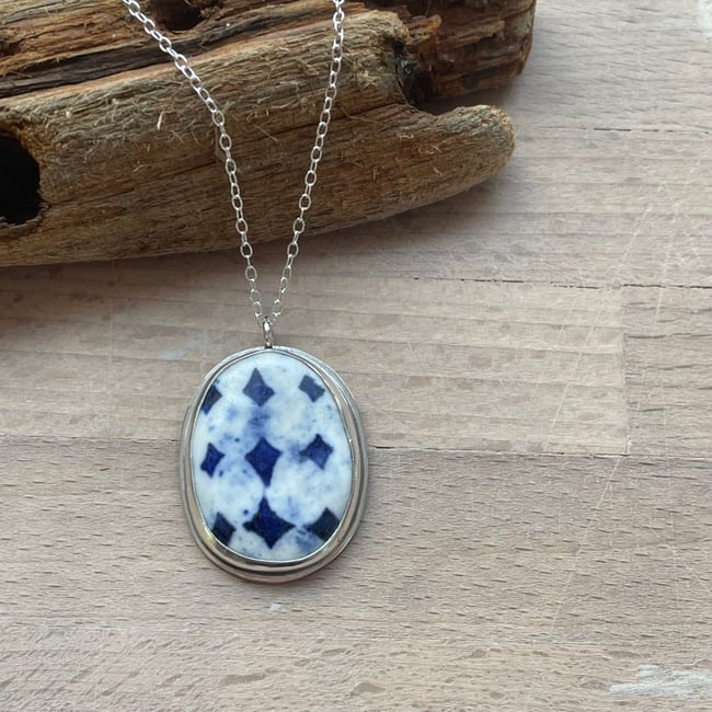 Porcelain silver necklace 6