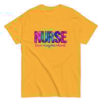 Image 8 of Unisex classic tee, Nurse Love, Inspire, Heal Uplifting Colorful Tee