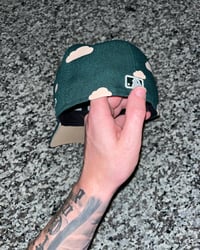 Image 2 of BEIGE BRIM PINE GREEN PARTLY CLOUDY  MILWAUKEE BREWERS CUSTOM FITTED CAP