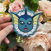 Image 2 of V.2. Vaporeon 100% embroidery patch, 4 inch